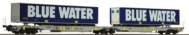 Articulated intermodal car of AAE with 2 trailers<br /><a href='images/pictures/Roco/179240.jpg' target='_blank'>Full size image</a>